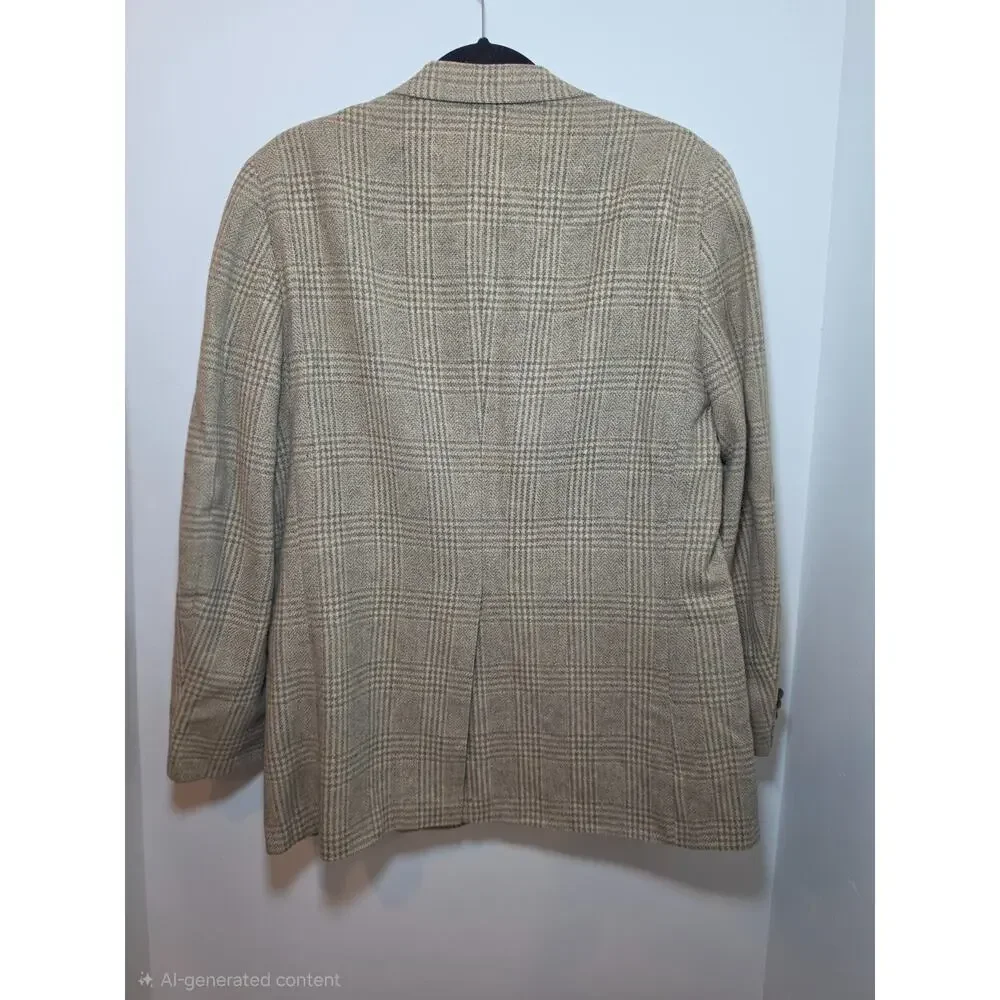Vtg Chaps Ralph Lauren Tan Scottish Camel Hair Sport Coat Blazer 40S